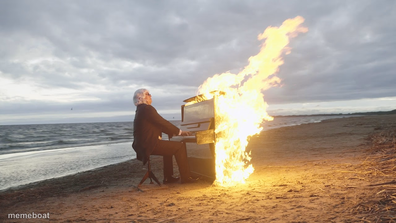 piano in fire - meme generator image preview
