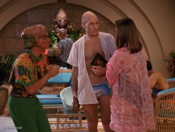 Picard at the pool - meme generator image preview