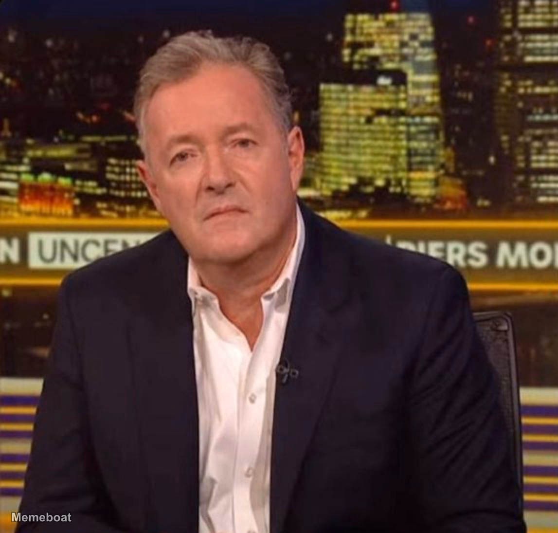 Piers Morgan Stunned Expression During Interview with Nick Fuentes - meme generator image preview