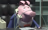 pig on phone