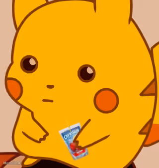 Pikachu Holding Capri Sun