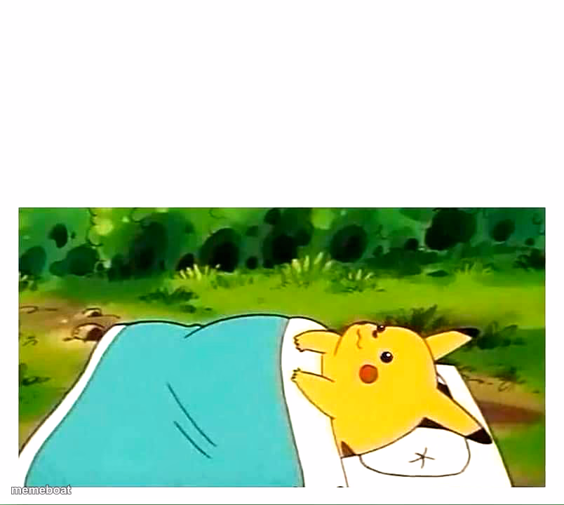 Pikachu laying down - meme generator image preview