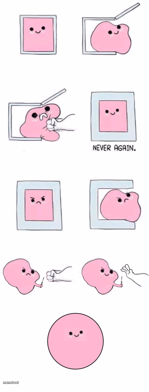 Pink blob in a box with more panels - meme generator image preview