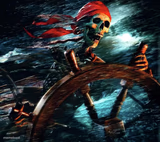 Pirate skeleton on the storm