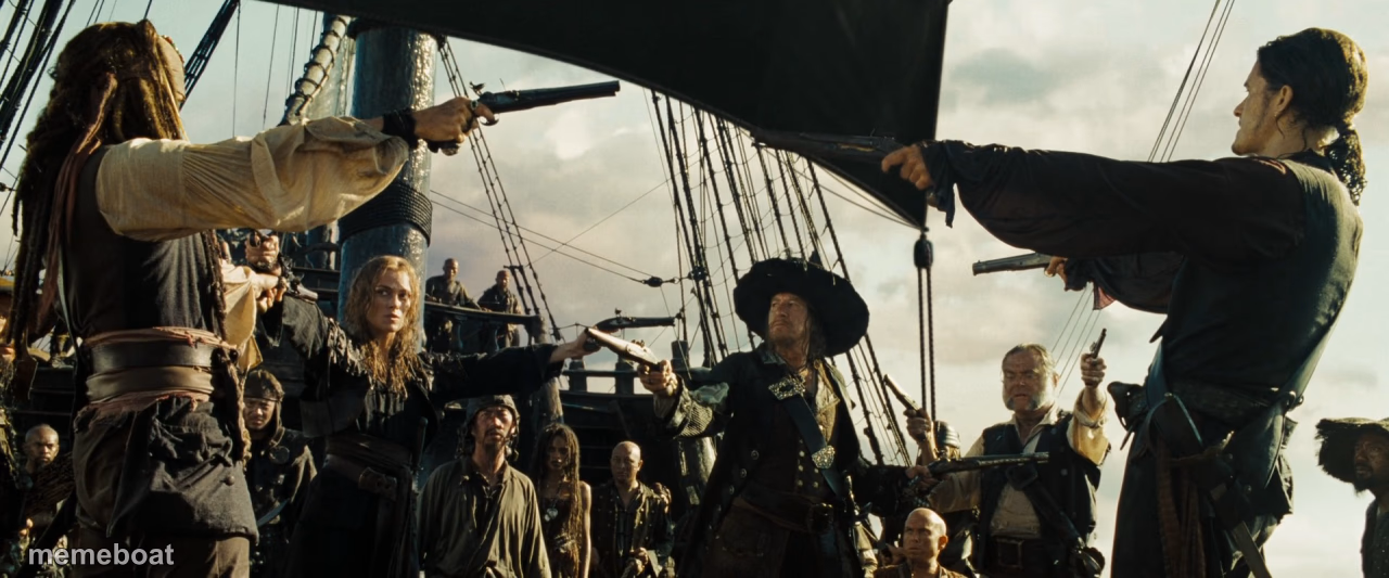 Pirates of the Caribbean gun pointing - meme generator image preview