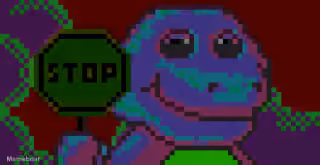 Pixelated Stop Sign Barney