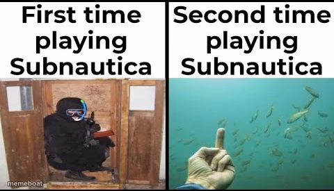 Playing Subnautica - meme generator image preview