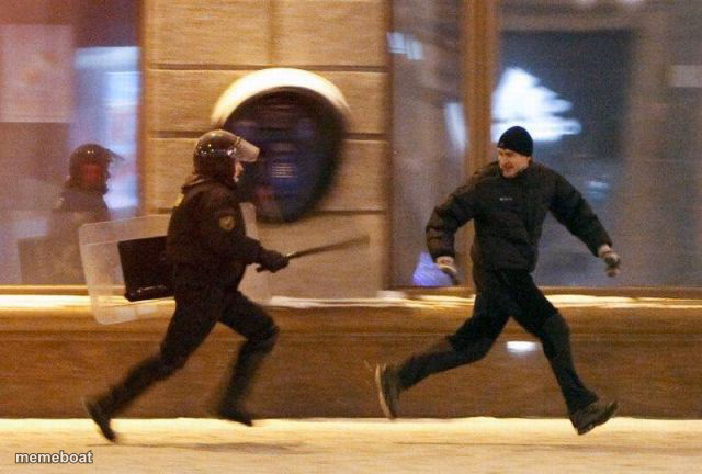Police Chasing Guy - meme generator image preview