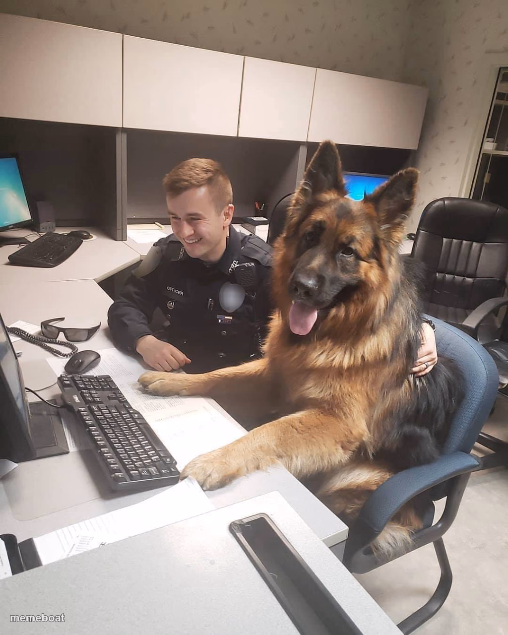Police Dog Sitting - meme generator image preview