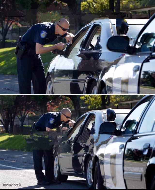 Police traffic stop - meme generator image preview