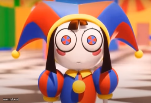 Pomni death stare - meme generator image preview