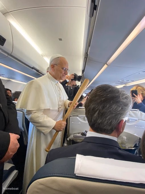 Pope Francis With a Bat - meme generator image preview