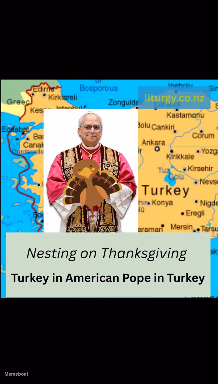 Pope Holding Turkey In Turkey - meme generator image preview