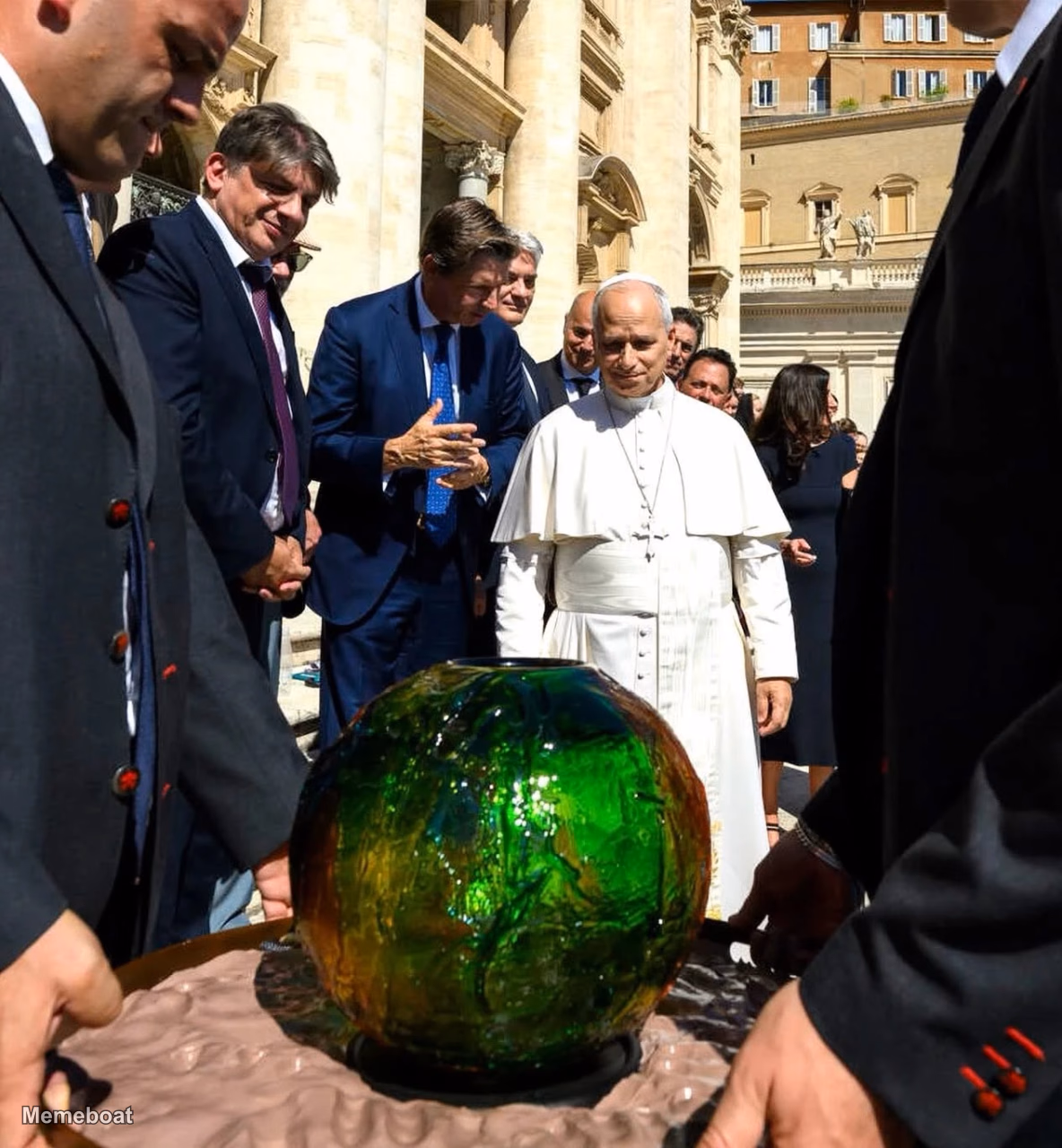Pope Leo XIV green orb - meme generator image preview