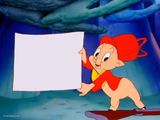 Porky Pig holding sign