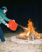 pouring gas on fire
