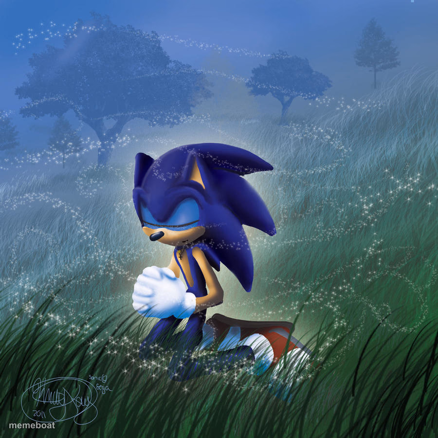 praying sonic - meme generator image preview
