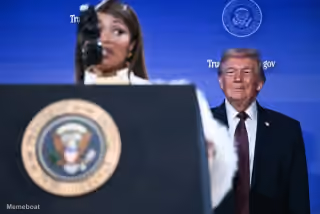 President Trump Looking at Nicki Minaj Speaking