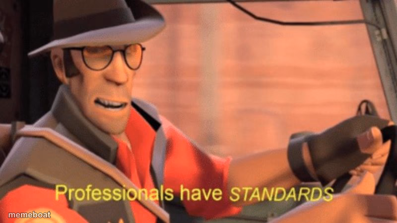 Professionals have STANDARDS - meme generator image preview