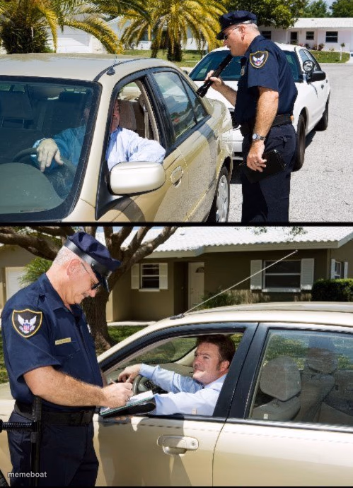 pulled over - 2 panels - meme generator image preview