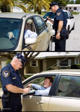 pulled over - 2 panels