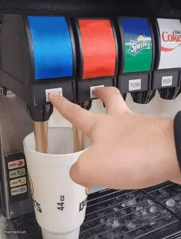Pushing two soda buttons - meme generator image preview