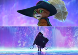 Puss and boots scared
