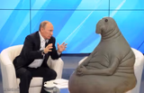Putin talking to walrus