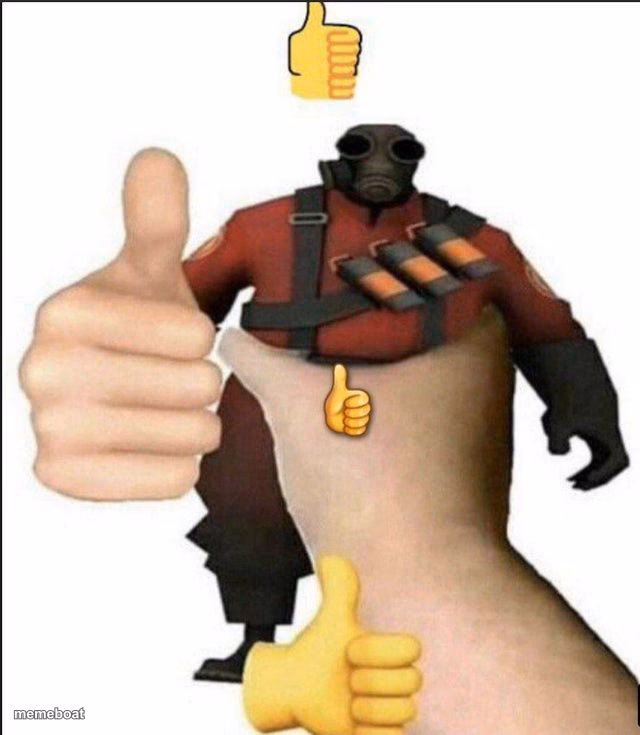 Pyro thumbs up - meme generator image preview