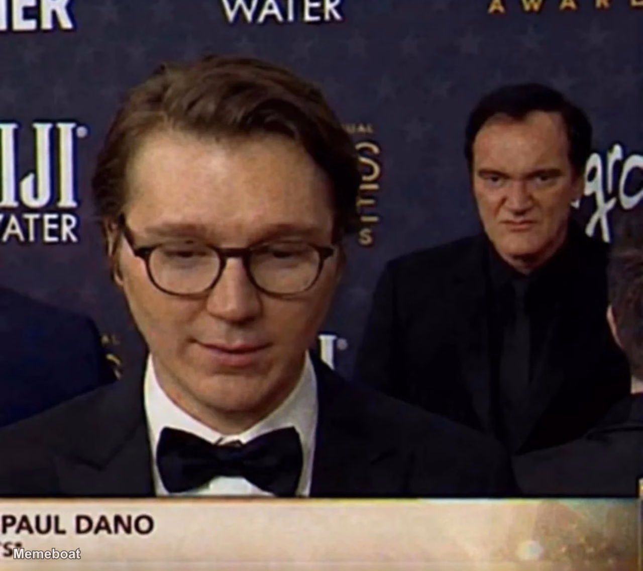 Quentin Tarantino Staring at Paul Dano - meme generator image preview