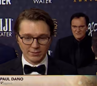 Quentin Tarantino Staring at Paul Dano