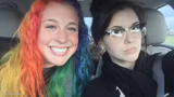 rainbow hair and goth
