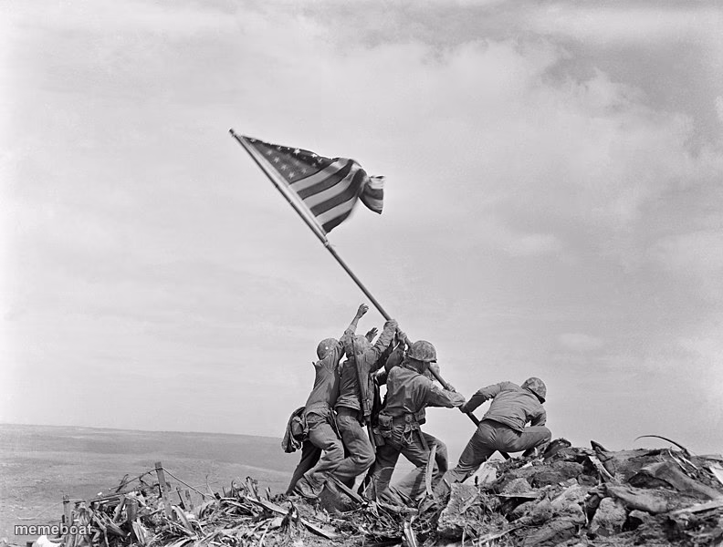 Raising the Flag on Iwo Jima - meme generator image preview
