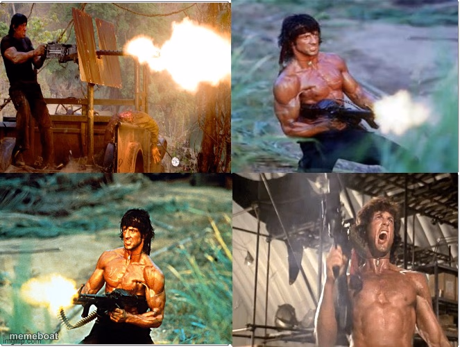 Rambo shooting - meme generator image preview
