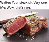 rare steak meme