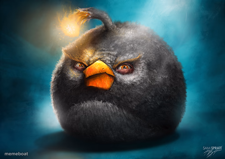 Realistic Bomb Angry Bird - meme generator image preview