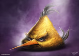 Realistic yellow angry bird