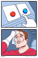 Red and blue button