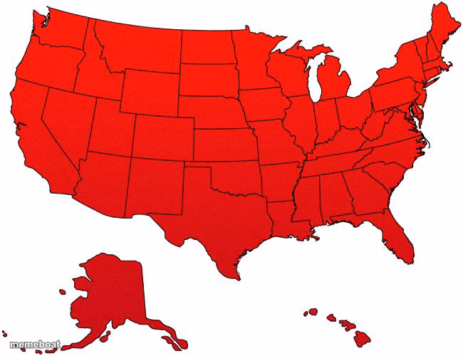 Red USA map - meme generator image preview