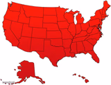 Red USA map