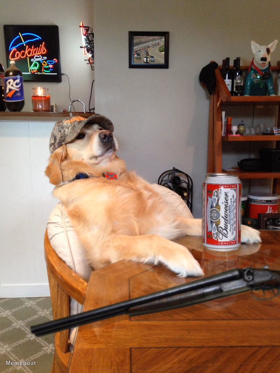 Redneck Dog In Chair - meme generator image preview