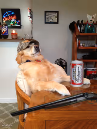 Redneck Dog In Chair
