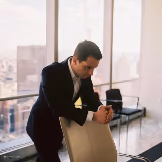 Reflective Kendall Roy With Chair - Succession