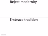 Reject modernity, Embrace tradition