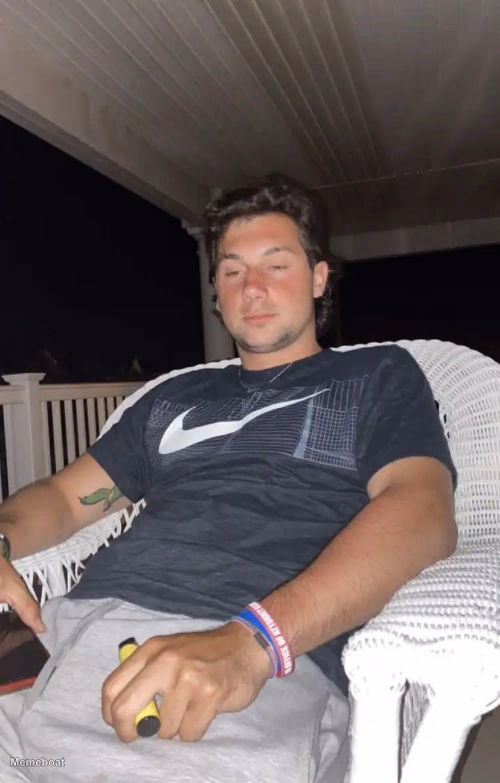 Relaxed Man With Closed Eyes Holding Vape - meme generator image preview