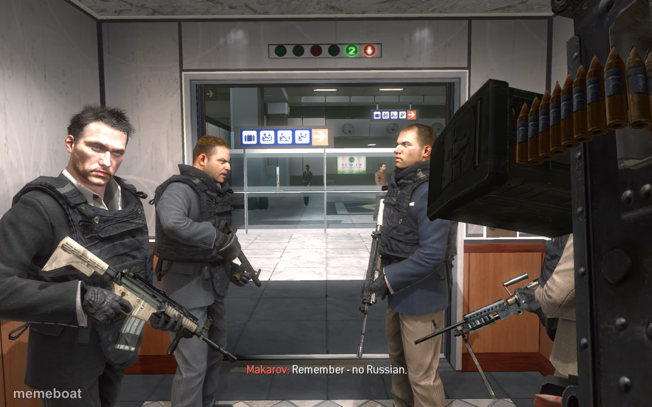 No Russian Airport Scene - meme generator image preview