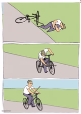 Reverse bike fall
