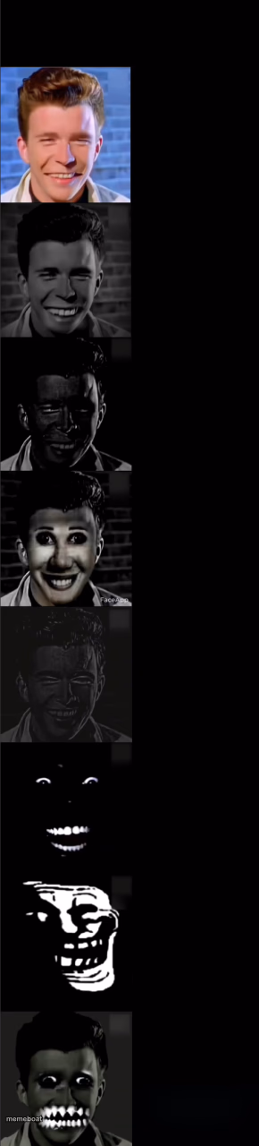Rick Astley Becoming Demonic - meme generator image preview