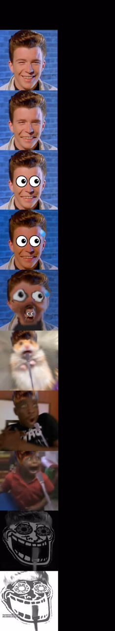 Rick Astley Becoming Scared - meme generator image preview