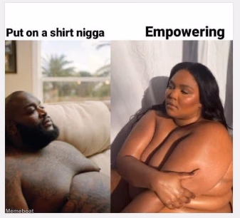 Rick Ross vs Lizzo Shirt Double Standard - meme generator image preview